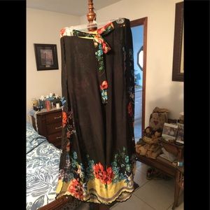 JOHNNY WAS PALAZZO SIDE SLIT PANTS .